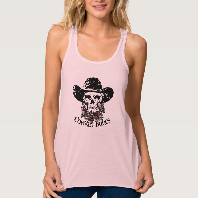 Cowgirl Bone scull Singlet (Front)