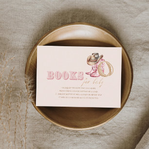 Cowgirl Book for Baby Girl Shower Enclosure Card