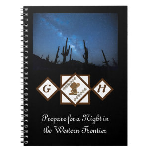 Cowgirl Boots and Cowboy Hat Monogram Photo Notebook