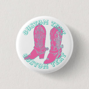 Cowgirl boots bachelorette design 3 cm round badge
