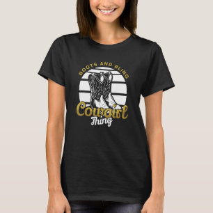 Cowgirl Boots Bling Cute Flower Love Country T-Shirt