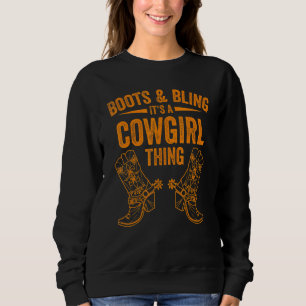 Cowgirl Boots Bling Women Cute Love Country Life Sweatshirt