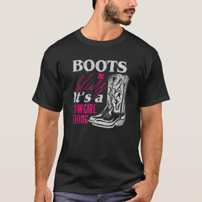 Cowgirl Boots Bling Women  Cute Love Country Life T-Shirt (Front)