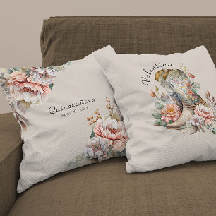 Cowgirl Boots Boho Floral Rustic Quinceanera Cushion