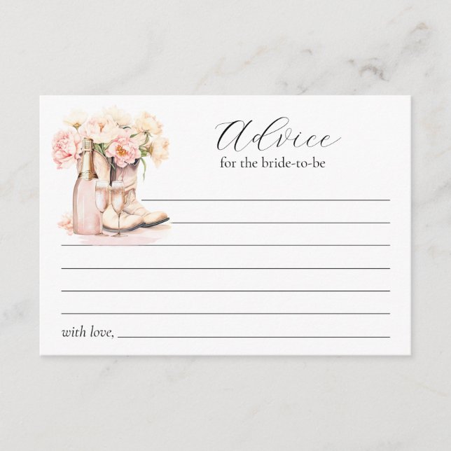 Cowgirl Boots Bridal Shower Bride-to-be Advice (Front)