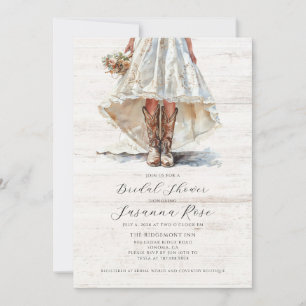 Cowgirl Boots Bridal Shower Invitation