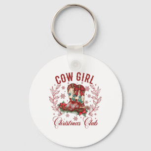 Cowgirl Boots Coquette Xmas Bow Western Howdy Chri Key Ring