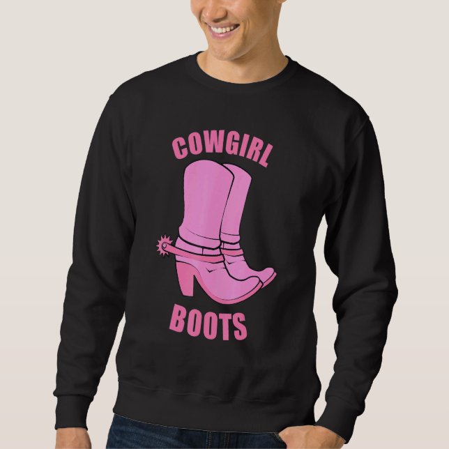 Cowgirl Boots Country Horse Rodeo Western Princess Sweatshirt (Front)