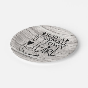 Cowgirl Boots Cowboy Horse Western Country Farm Paper Plate