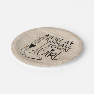 Cowgirl Boots Cowboy Horse Western Country Farm Paper Plate