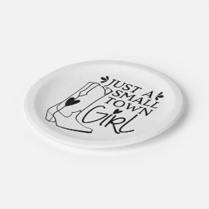 Cowgirl Boots Cowboy Horse Western Country Girl Paper Plate