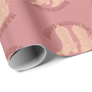 Cowgirl boots custom design wrapping paper