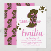 Cowgirl Boots Horse Themed Birthday Pink
