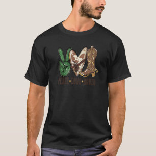 Cowgirl Boots Peace Love Rodeo Desert Cactus Weste T-Shirt