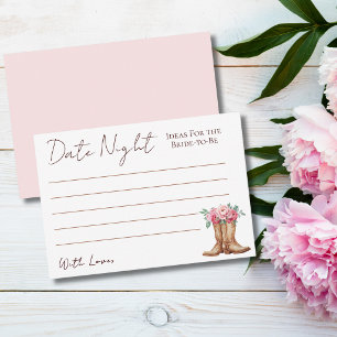 Cowgirl Bridal Shower Date Night Ideas Enclosure Card