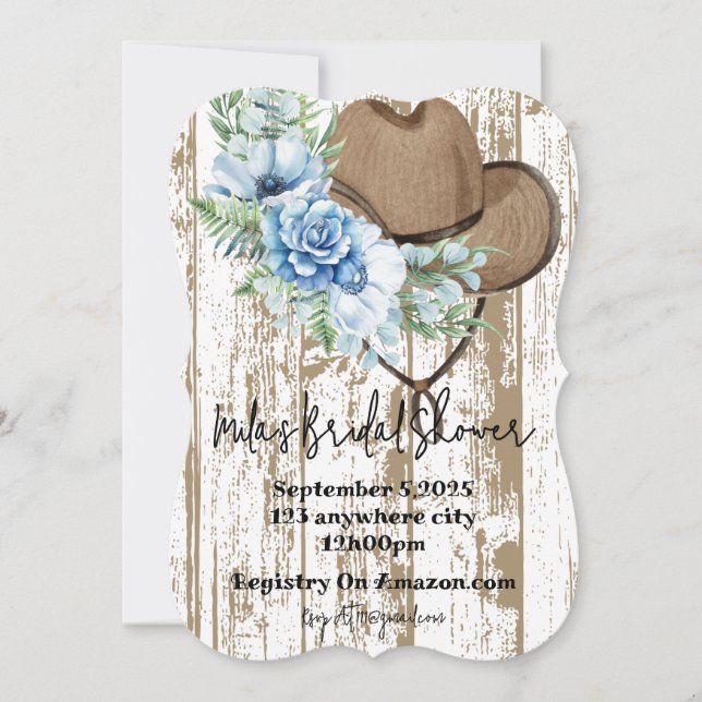 cowgirl bridal shower invitation (Front)