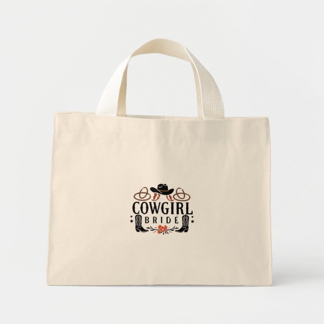 Cowgirl  Bride  Mini Tote Bag (Front)