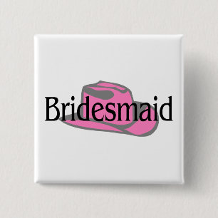 Cowgirl Bridesmaid 15 Cm Square Badge