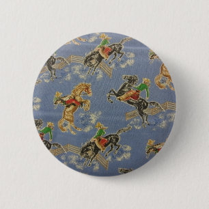 Cowgirl Bronc Rider 6 Cm Round Badge