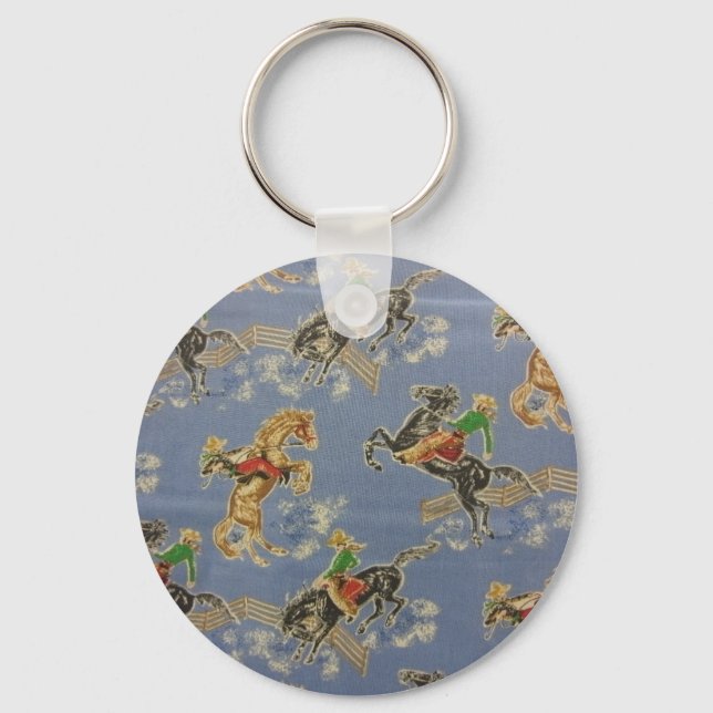 Cowgirl Bronc Rider Key Ring (Front)