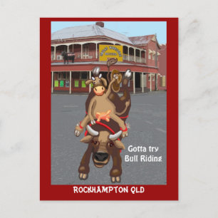 Cowgirl Bullrider Postcard