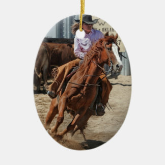 cowgirl ceramic tree decoration