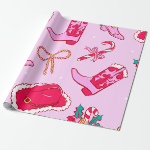 Cowgirl Christmas Cheer Wrapping Paper