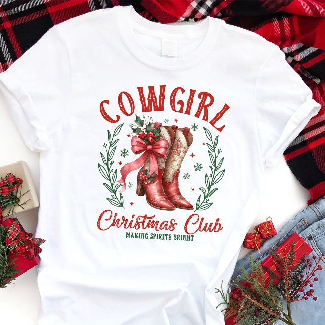 Cowgirl Christmas Club Holiday Boots Tri-Blend Shirt (Creator Uploaded)