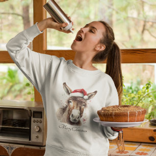 Cowgirl Christmas Donkey Boutique Style Sweatshirt