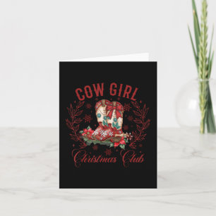 Cowgirl Christmas Howdy Christmas Pink Boots Cowgi Card