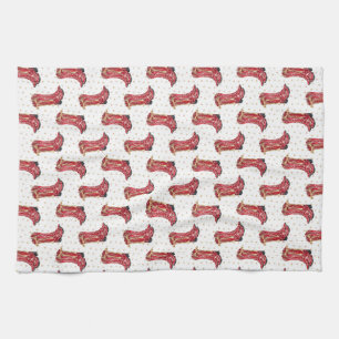 Cowgirl Christmas Watercolor Tea Towel
