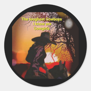 Cowgirl  classic round sticker