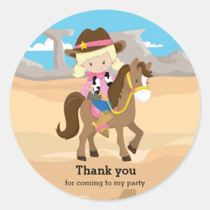 Cowgirl Classic Round Sticker