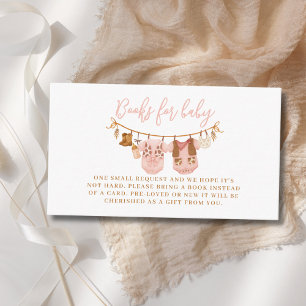 Cowgirl Clothesline Books For Baby Shower Enclosure Card