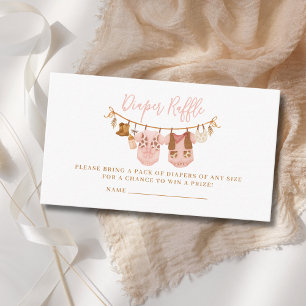 Cowgirl Clothesline Diaper Raffle Baby Shower Enclosure Card