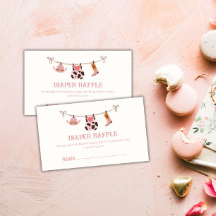 Cowgirl Clothesline Diaper Raffle Baby Shower Enclosure Card