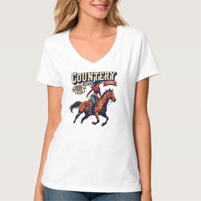 Cowgirl Codes: Country Spirit Unleashed T-Shirt (Front)