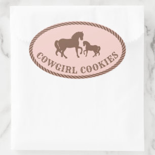 Cowgirl Cookies   Horse Oval Sticker