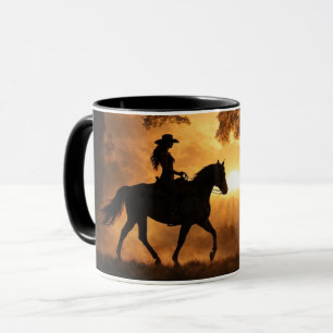 Cowgirl Country Western Horse Riding Mug