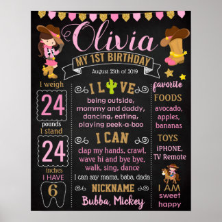 CowGirl Cow Girl Cowboy Wild west Birthday sign