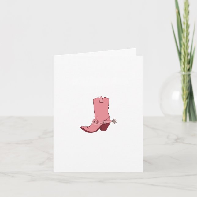 Cowgirl, cowboy boot themed card  (Front)