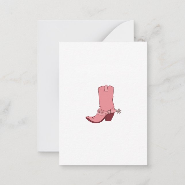 Cowgirl, cowboy boot themed card  (Front)