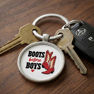 Cowgirl Cowboy Boots Western Country Line Dancing Key Ring
