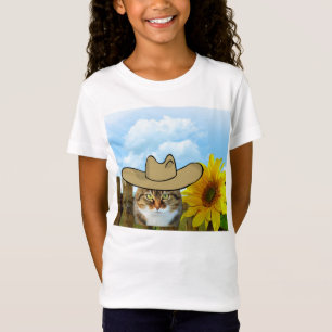 Cowgirl (Cowboy) Cat T-shirt for Girls