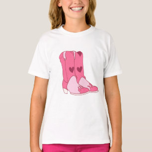 Cowgirl Cowboy Pink Boots T-Shirt