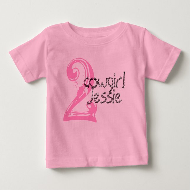 Cowgirl  Customisable 2nd Birthday Tshirt (Front)