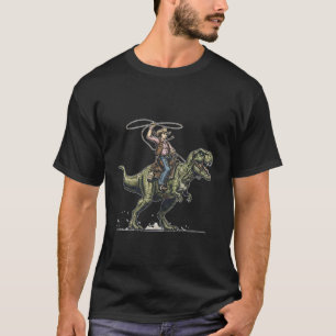 Cowgirl Dinosaur Rider Funny T-Rex Retro Vintage W T-Shirt