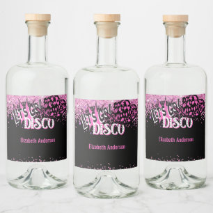 Cowgirl Disco Bachelorette Lets Go Last Ride Rodeo Liquor Bottle Label