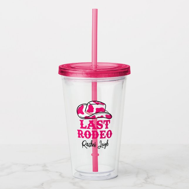 Cowgirl Disco Last Rodeo Bachelorette Acrylic Tumbler (Front)