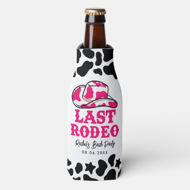 Cowgirl Disco Last Rodeo Bachelorette Bottle Cooler (Bottle Front)